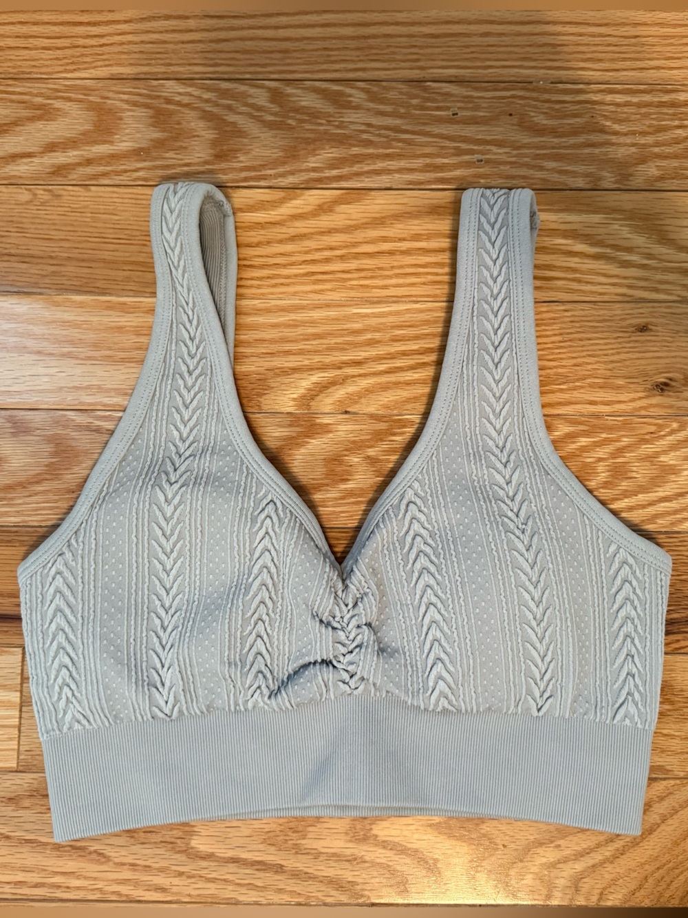 aerie Ribbed Light Gray Seamless Bralette